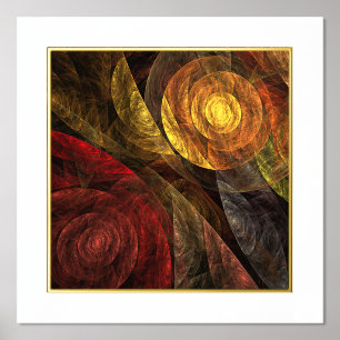 Zonnebloem Bloemen Modern Abstract Kunstpatroon Folie Afdrukken