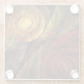 Zonnebloem Bloemen Modern Abstract Kunstpatroon Glazen Onderzetter (Achterkant)