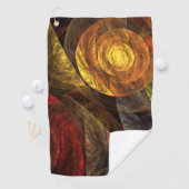 Zonnebloem Bloemen Modern Abstract Kunstpatroon Golfhanddoek (Insitu)