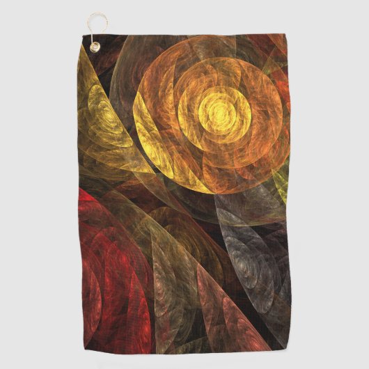 Zonnebloem Bloemen Modern Abstract Kunstpatroon Golfhanddoek (Voorkant)