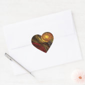 Zonnebloem Bloemen Modern Abstract Kunstpatroon Hart Sticker (Envelop)