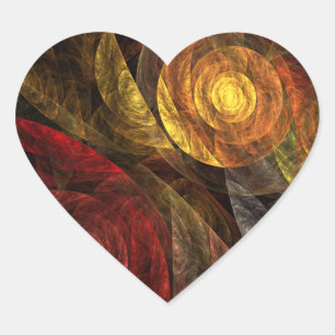 Zonnebloem Bloemen Modern Abstract Kunstpatroon Hart Sticker