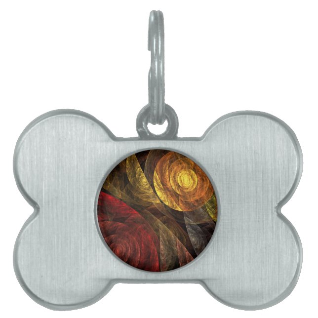 Zonnebloem Bloemen Modern Abstract Kunstpatroon Huisdieren Naamplaatje (voorkant)