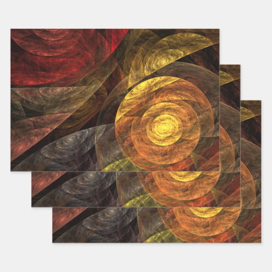 Zonnebloem Bloemen Modern Abstract Kunstpatroon Inpakpapier Vel (Set)