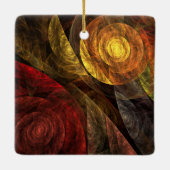 Zonnebloem Bloemen Modern Abstract Kunstpatroon Keramisch Ornament (Achterkant)