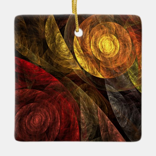 Zonnebloem Bloemen Modern Abstract Kunstpatroon Keramisch Ornament (Voorkant)