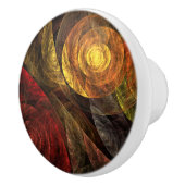 Zonnebloem Bloemen Modern Abstract Kunstpatroon Keramische Knop (Rechts)