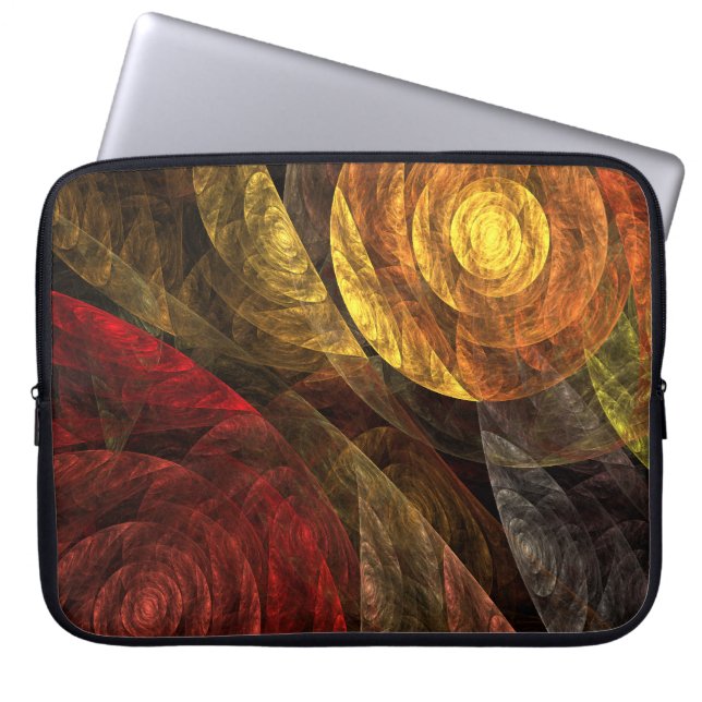 Zonnebloem Bloemen Modern Abstract Kunstpatroon Laptop Sleeve (Voorkant)