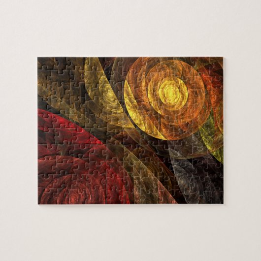 Zonnebloem Bloemen Modern Abstract Kunstpatroon Legpuzzel (Horizontaal)