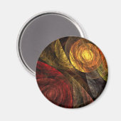 Zonnebloem Bloemen Modern Abstract Kunstpatroon Magneet (Voorkant / Achterkant)