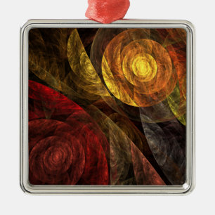 Zonnebloem Bloemen Modern Abstract Kunstpatroon Metalen Ornament