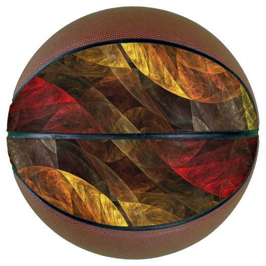 Zonnebloem Bloemen Modern Abstract Kunstpatroon Mini Basketbal (Voorkant)