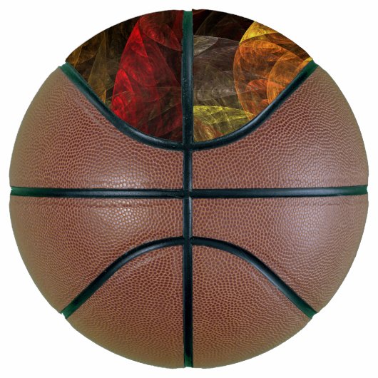Zonnebloem Bloemen Modern Abstract Kunstpatroon Mini Basketbal (Rechts)