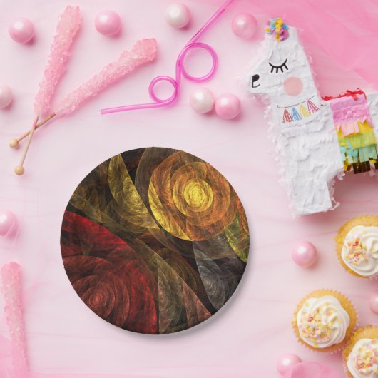 Zonnebloem Bloemen Modern Abstract Kunstpatroon Papieren Bordje (Feest)