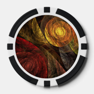 Zonnebloem Bloemen Modern Abstract Kunstpatroon Poker Chips