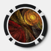 Zonnebloem Bloemen Modern Abstract Kunstpatroon Poker Chips (Achterkant)