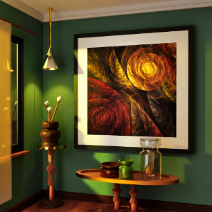 Zonnebloem Bloemen Modern Abstract Kunstpatroon Poster