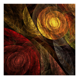 Zonnebloem Bloemen Modern Abstract Kunstpatroon Poster