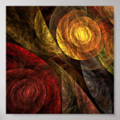 Zonnebloem Bloemen Modern Abstract Kunstpatroon Poster (Voorkant)