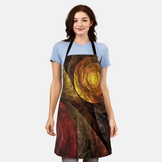 Zonnebloem Bloemen Modern Abstract Kunstpatroon Schort (Gedragen)