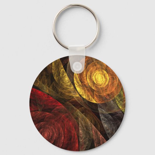 Zonnebloem Bloemen Modern Abstract Kunstpatroon Sleutelhanger (Voorkant)