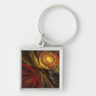 Zonnebloem Bloemen Modern Abstract Kunstpatroon Sleutelhanger