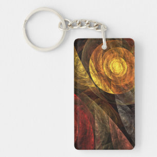 Zonnebloem Bloemen Modern Abstract Kunstpatroon Sleutelhanger
