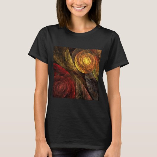 Zonnebloem Bloemen Modern Abstract Kunstpatroon T-shirt (Voorkant)