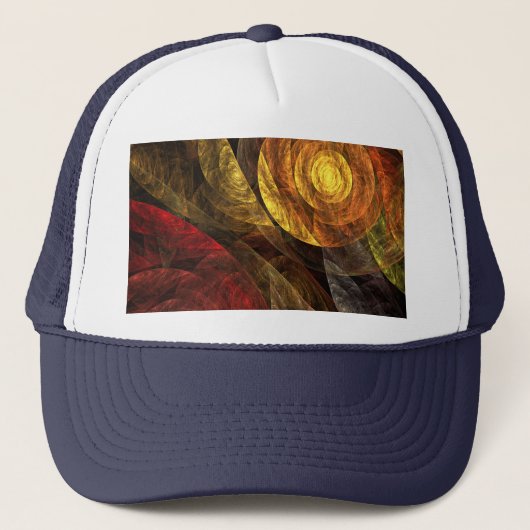 Zonnebloem Bloemen Modern Abstract Kunstpatroon Trucker Pet (Voorkant)