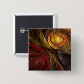 Zonnebloem Bloemen Modern Abstract Kunstpatroon Vierkante Button 5,1 Cm (Voorkant /achterkant)