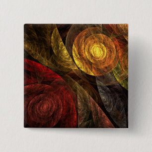 Zonnebloem Bloemen Modern Abstract Kunstpatroon Vierkante Button 5,1 Cm