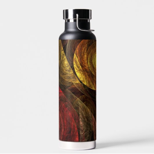 Zonnebloem Bloemen Modern Abstract Kunstpatroon Waterfles (Links)