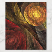 Zonnebloem Bloemen Modern Abstract Kunstpatroon Wijn Etiket (Enkel label)