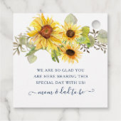 Zonnebloem Bloemen Navy Blauw Rustiek groen krans Bedankjes Labels (Achterkant)