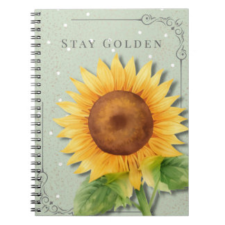 Zonnebloem Bloemen Notitieboek | Blijf Gouden Dagb