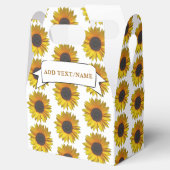 Zonnebloem Bloemen Patroon Custom Name Bedankdoosjes (Geopend)