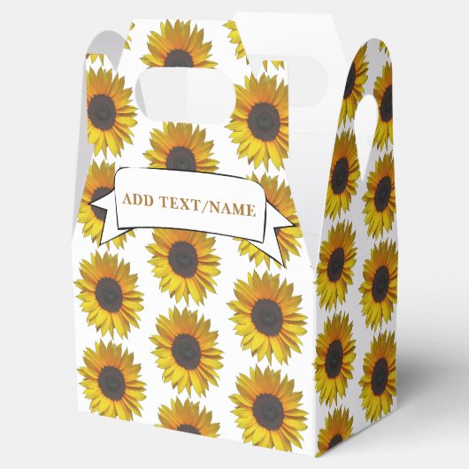 Zonnebloem Bloemen Patroon Custom Name Bedankdoosjes (Geopend)