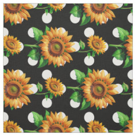 Zonnebloem Bloemen Polka-stippen Textiel Stof