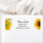 Zonnebloem bloemen retour adreslabels etiket (Insitu)