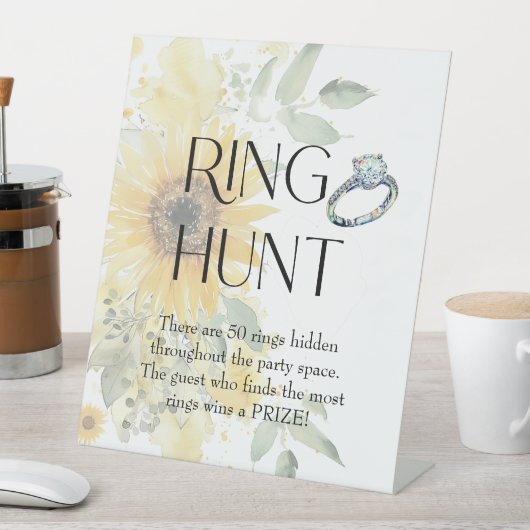 Zonnebloem Bloemen Ring Hunt Vrijgezellenfeest spe Reclamebord Met Voetstuk (Insitu)