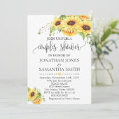 Zonnebloem bloemen romantische boho chique koppels kaart (Staand voorkant)