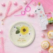 Zonnebloem Bloemen Rustiek Vrijgezellenfeest Bruil Papieren Bordje (Feest)