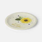 Zonnebloem Bloemen Rustiek Vrijgezellenfeest Bruil Papieren Bordje (Gekanteld)