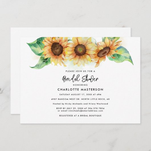 Zonnebloem Bloemen Script Custom Vrijgezellenfeest Kaart (Voorkant / Achterkant)