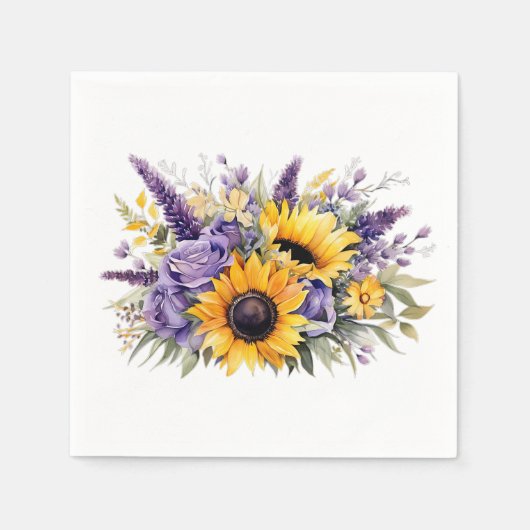 Zonnebloem Bloemen Servet (Voorkant)