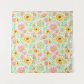 Zonnebloem Bloemen Tapijt – Bright Boho Wall decor Wandkleed (Voorkant)