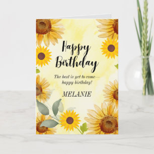 Zonnebloem Bloemen Verjaardag Kaart