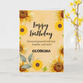 Zonnebloem Bloemen Verjaardag Kaart (Gele Bloem)