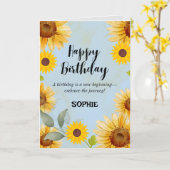 Zonnebloem Bloemen Verjaardag Kaart (Gele Bloem)