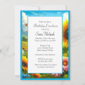 Zonnebloem Bloemen Verjaardag Lunch Kaart (Voorkant)